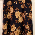 Talbots  Petites Floral Silk Skirt Rose Print Dark Academia Size‎ 6P Photo 0