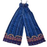 Flying Tomato  Jumpsuit Womens X Small Blue Wide Leg Boho Festival Open Back Photo 0