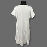 J.Crew  White Tiered Ruffle Sleeve T Shirt Midi Dress Women's Size S Photo 1