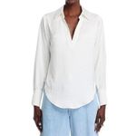 AQUA  Women's White Collared Long‎ Sleeve Top Blouse Career Professional Photo 9