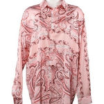 Missguided ‎ pink satin shirt dress barbiecore paisley Photo 0