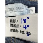 True Craft  Denim Shorts High-Rise‎ Distressed Blue Wash Plus Size 18W Photo 3