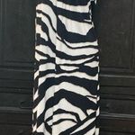 J.B.S. Cream & Blk stripe long sleeveless dress w/gold chain neckline - Size Small Photo 0