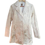 Forever 21  Cream Floral Brocade Button Front Coat Dressy Blazer Women’s L Photo 0