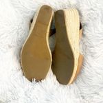 THE SPANISH SANDAL COMPANY | Tan Nubuck Espadrille Wedges Peep Toe | 39, 8.5 Photo 4