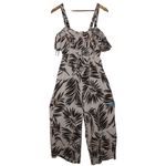 Lush Clothing NWT Womens Lush Beige Black Yellow Floral Rayon Sleeveless Jumpsuit Size Small S Photo 1