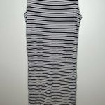 Athleta Tulip Striped Ruched Dress Navy & Cream sleeveless ruched comfort small Photo 4