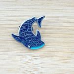 Blue Glitter Whale Shark Soft Enamel Pin Photo 1