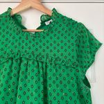 Carolina belle Montreal Green Patterned Cap Sleeve Blouse Office Career Business Photo 1