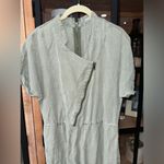 Alice + Olivia Leonarda jumpsuit belted Lyocell linen utility boiler olive zipup Photo 5