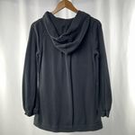 Weekend MaxMara Button Front Hooded Lightweight Sweatshirt Jacket in Black Med Photo 1