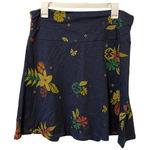 TOAD & CO Samba Organic Cotton Floral Navy Mini Skirt Large Granola Gorpcore Blue Photo 0