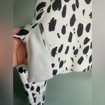 Champion  Reverse Weave Dalmatian Black White Print Cropped Sweatshirt Small Photo 3