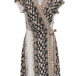 Joie EUC  V-neck Bethwyn C Python Snake Print Wrap Dress Sz XXS $348 in Porcelain Photo 1