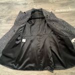 Trina Turk  Pea Coat Jacket Size 8 Women's Wool Blend Black Gray plaid #B Photo 4