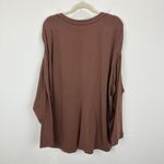 Athleta  Outbound V Neck Top Long Sleeve Chocolate Brown Cotton Plus Size 3X NWT Photo 9
