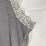 Old Navy  Y2K Womens L Gray Lace Trim Ribbed Fitted Tank Top Preppy Layering Photo 5