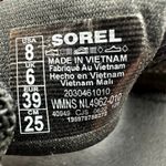 Sorel  Kinetic Impact Y-Strap High Sandals Platform Knit Open Toe Black White 8 Photo 5