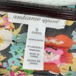 Ambiance Apparel Sheer Chiffon Floral Button Front Tank Top Small Black Photo 7