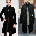 Cuero Faux Lamb Fur Coat w Real Rabbit Fur Trim Steampunk Victorian Photo 1