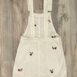 Forever 21  White Floral Denim Overalls Dress 100% Cotton Shortalls Skirt Size M Photo 5
