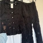 NWT AZ Boutique Black Lace Knit Top & Pant Matching Set size S/M Photo 7