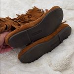 Minnetonka Brown Suede Three Layer Fringe Boots, Size 9 Photo 3