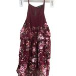 Almost Famous Medium Burgundy Floral Lace Tank Top Photo 2
