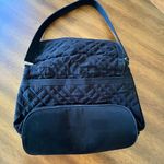 Vera Bradley Black Quilted Microfiber Shoulder Handbag Purse with Zebra Lining Photo 6