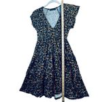 Urban Outfitters Floral Flutter Sleeve V Neck Smocked Waist Mini Dress XS Boho Photo 5