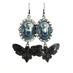Handmade Gothic Victorian "Moonlit Wings" Gothic Fairy Necklace & Earrings Set Photo 4