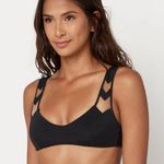 NEW NWT $120 Mira Zadeh Jamie Top Mesh Bolt Swimsuit Bikini Beach Surf Black M Size M Photo 0