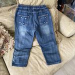 Cropped drawstring embroidered jeans Size L Photo 2