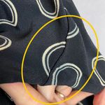 Betsey Johnson  Cropped Blouse Black Circle Pattern‎ Tie Front Rayon Size Medium Photo 5