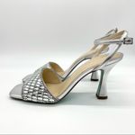 Betsey Johnson Silver Rhinestone Heels Glam Strappy Sandals, Metallic Party 9 Photo 6