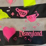 Disney Parks Disneyland Black, Gray and Neon Striped Canvas Tote Bag with Bow Photo 6