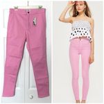 Topshop  Moto Joni Bubblegum Pink Super High Waisted Skinny Jeans Size 34 Photo 1