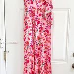 SALONI Pink Floral Leona High Slit Maxi Dress in Ammonite Rose Size 2 Photo 8