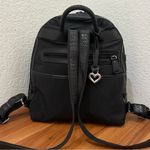 Brighton  E089658 Black Nylon Backpack With Leather Croc Trims Photo 3