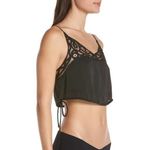 Free People  Blouson Brami Black‎ Satin Crop Top Women's XS Photo 3
