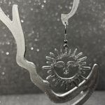 Handmade Black Sun Face Earrings Photo 1
