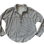 Anthropologie  Pilcro Oversized Striped Splice Henley Top Neutral Size Small Photo 4