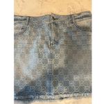 Rare Vintage monogrammed Michael Kors denim mini skirt Y2K light wash size 12 Photo 3