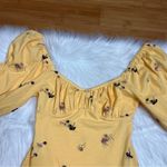 Free People Intimately Bodysuit Yellow Floral Print Puff Sleeve Dainty XS NEW Photo 3