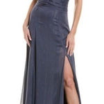Likely  Runa Halter Maxi Gown Night‎ Shadow Blue Formal Metallic Prom Size 2 NWT Photo 0