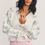 Love Shack Fancy Boscom Cardigan in Blue Dew Drop Floral XS Coquette Photo 0