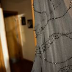 Silk Beaded Sheer Dress Black Photo 7