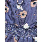 Shyanne  Dress Women's Small Blue Floral Long Sleeve Western Belle Tassel Ties Photo 7