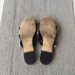 Leith Black Velvet and Pearl Triple Strap Slide Sandals Size 6.5 Photo 8