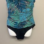 Jantzen One Piece Tropical V-Neck Padded Ruched Swimsuit Size 16 Photo 3